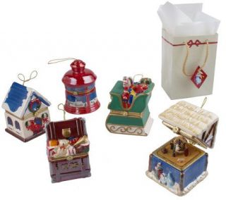 As Is Mr. Christmas Set of 5 Porcelain Music Ornaments —