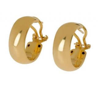 Veronese 18K Clad Polished Round Wedding Band Hoop Earrings   J302285