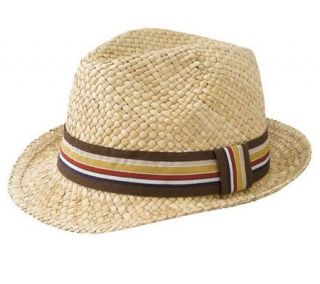 San Diego Hat Co. Mens Raffia Fedora with Multi Colored Band