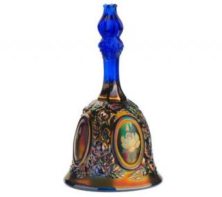 Fenton ArtGlass Cobalt Marigold Carnival Glass Mirrored Rose 5 Bell 