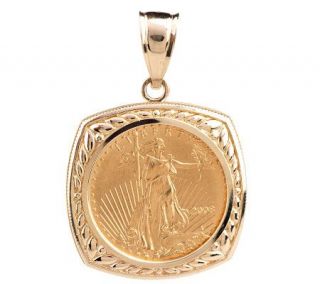 Polished Liberty Coin Pendant 14K/22K Gold —