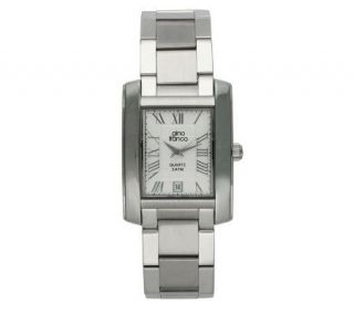 Gino Franco Mens Stainless Steel Bracelet Watch   Rectangle