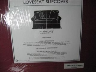 rowe nantucket loveseat cover 100 % cotton color brick mip