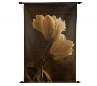 Linda Dano Tulip Design Hanging Wall Art w/Display Hooks —