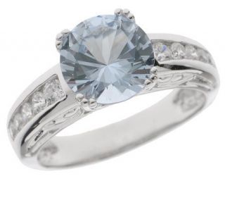Epiphany Platinum Clad Diamonique Blue Ring with Accents —