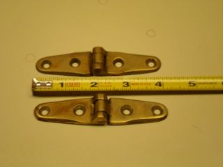 TWO EARLY WILCOX CRITTENDEN SOLID BRASS BRONZE SMALLER HINGES 1