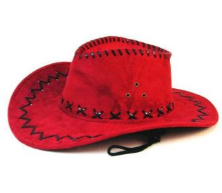 Red Leather Cowboy Hat Mens Hats Western Wear Womens