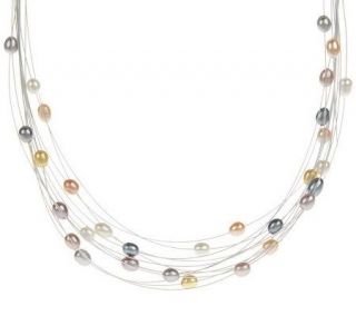 Honora Cultured FreshwaterPearl Multi color Wire Necklace —