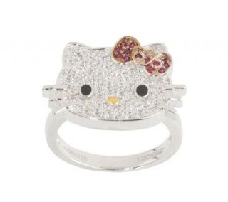 Hello Kitty Diamonique Sterling Klassic Kitty Ring —