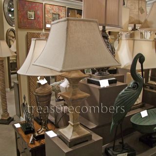 French Country Wood Architectural Table Lamp