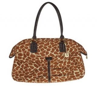 Travelon Animal Print Duffel Bag with Ruched Detail   F07596