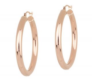 EternaGold Polished Round Hoop Earrings 14K Gold —