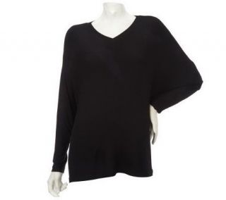 Nicole Richie Collection Dolman Sleeve Knit Top with Sheer Insets 