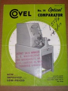Vtg Covel Mfg Company Catalog Optical Comparator 1956