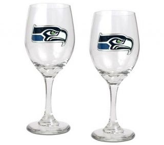 NFL Seattle Seahawks Wine Glass Set —