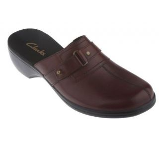 Clarks Apple Leather Buckle Detail Clogs   A83921