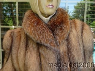 Beautiful Crystal Fox Fur Coat Sz 12 14