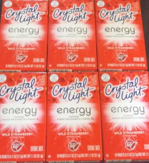   CRYSTAL LIGHT ON THE GO ENERGY Wild Strawberry DRINK MIX 60 Packets