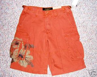 Mens Old Navy Dark Orange Cargos Khaki Long Casual Shorts Size 29