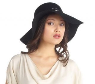Luxe Rachel Zoe Wool Floppy Hat with Buckle Detail —