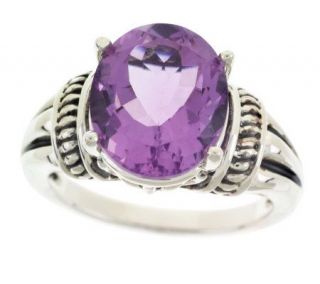 Sterling 3.95 ct tw Amethyst Oval Ring —