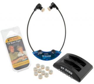 TV Ears WirelessHeadset ListeningDevice w/5 Extra Pairs of Ear Tips 