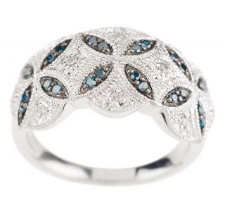 AffinityDiamond 1/5 ct tw Blue & White Band Ring, Sterling —