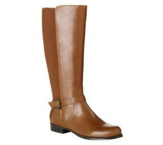 Isaac Mizrahi Live Gored Leather Riding Boots —