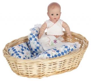 Baby Bubbles Limited Edition Porcelain Doll w/Wicker Basket by Marie 