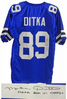 Mike Ditka Signed Cowboys Throwback Jersey w Super Bowl VI Champs