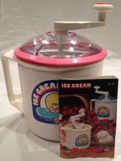 Donvier 1 Quart Ice Cream Machine~White~Great for Sorbet & Frozen