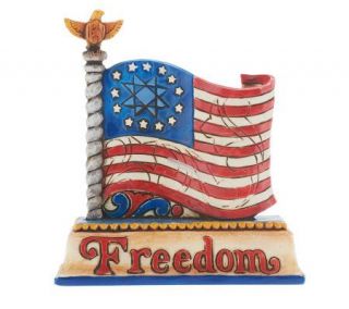 Jim Shore Heartwood Creek Mini Patriotic Flag Figurine   H196095