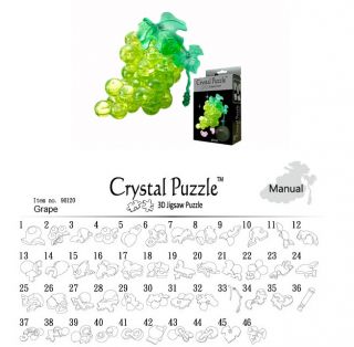 3d puzzle 46 pieces green grape crystal puzzles brand jeruel
