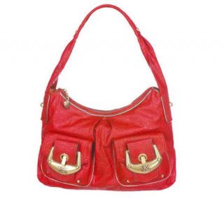 KathyVanZeeland Zip Top Hobo Bag with Front Pockets —