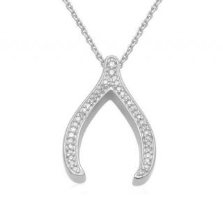Affinity Diamond Sterling 1/10 cttw Wishbone Pendant —