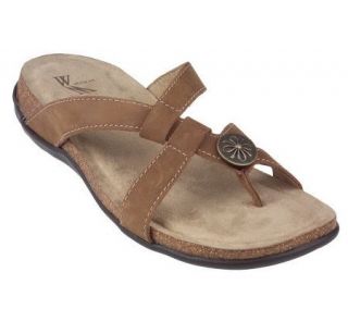 White Mountain Leather Multi strap Thong Sandals —