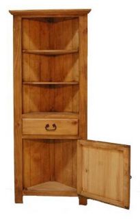 Honey Rustic 3 Shelf Corner Bookcase Cabinet MDR05 16TX