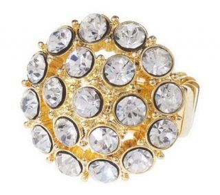 As Is Isaac Mizrahi Live Perfect Crystal Round Stretch Ring   J276791