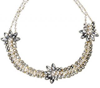 Luxe Rachel Zoe Elaborate Simulated Stone & Simulated Pearl Necklace 