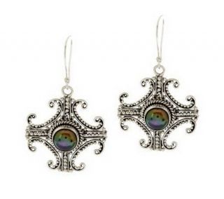 Suarti Artisan Crafted Sterling Cultured Pearl Cross Earrings 