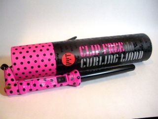 PYT 25 18mm Clip Free Curling Wand Iron Pink Polka Dot Brand new