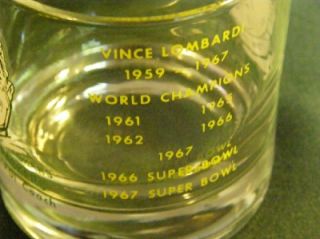 Vintage Green Bay Packers Curly Lambeau Lombardi Glass
