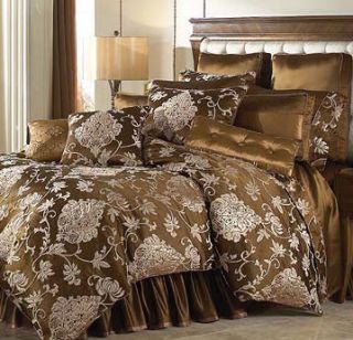 Croscill Topaz White Label King Comforter Set 11pc Gorgeous Brown