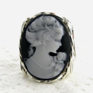Lady Rose Cameo Ring Sterling Silver Custom Jewelry
