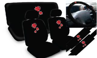  LadyBug Red Bug Cute Print Design Complete Car Seat Cover Full Set STD