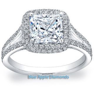 50 Carat Cushion Cut Diamond Halo Engagement Ring 18K GIA Certified