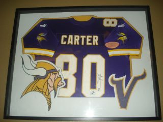 SIGNED Cris Carter Framed Authentic Licensed Minnesota Vikings Jersey