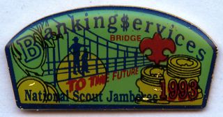 1993 National Jamboree Banking Services Hat Pins Set of 7