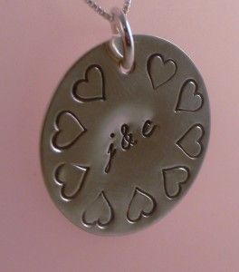 Custom Personalized Love Heart Sterling Silver Necklace