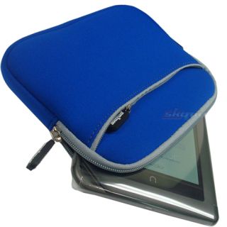Blue Neoprene Case Cover Bag for Velocity Micro Cruz Tablet Viewsonic